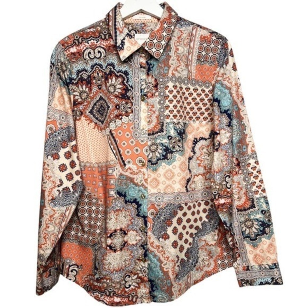 Chico’s Effortless‎ Giana Wrinkle Free Shirt Size 1 Medium